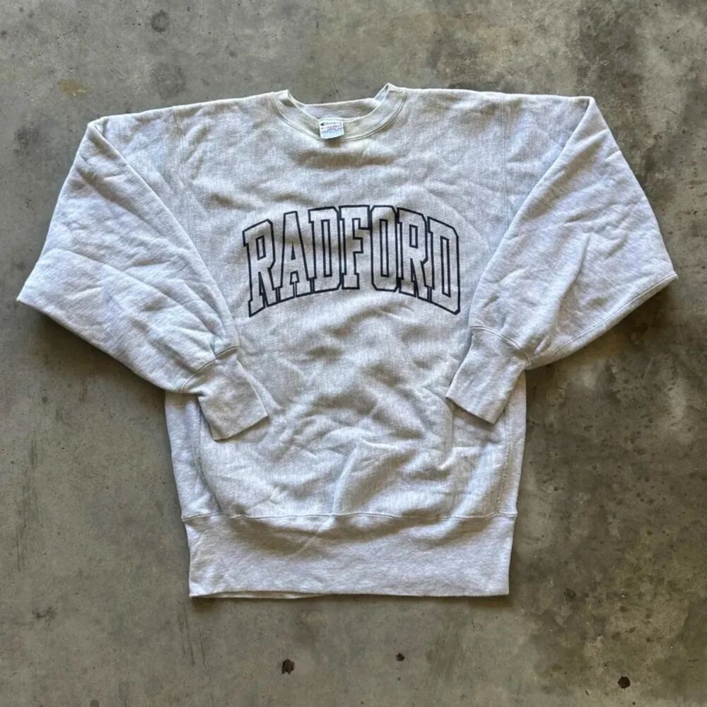 Vintage 90s Champion Reverse Weave Radford University Crewneck Sweatshirt Size L